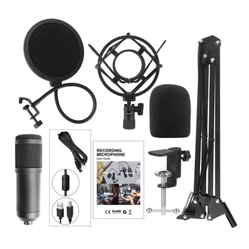 

USB Microphone Kit 192KHZ/24BIT Professional Podcast Condenser Mic for PC Karaoke Studio Recording Mic Kit with Sound Card