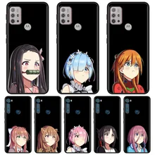 

Cartoon Cute Anime Girl Case For MOTO One Fusion Plus G60 G50 G40 G30 G20 G10 G9 G8 Power Lite E6s Edge 20 Pro G Stylus