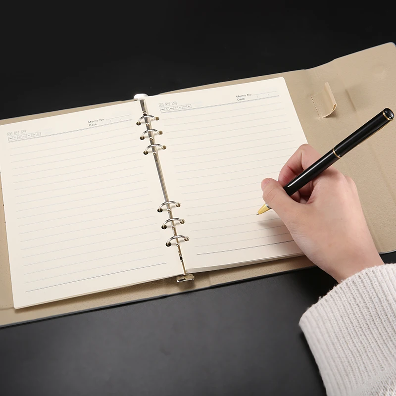 Ruize Capa Dura a5 Couro Espiral Caderno Planejador Organizador Anel Binder Escritório Papelaria Bloco de Notas Negócios Livro 2023 - Imagem 2