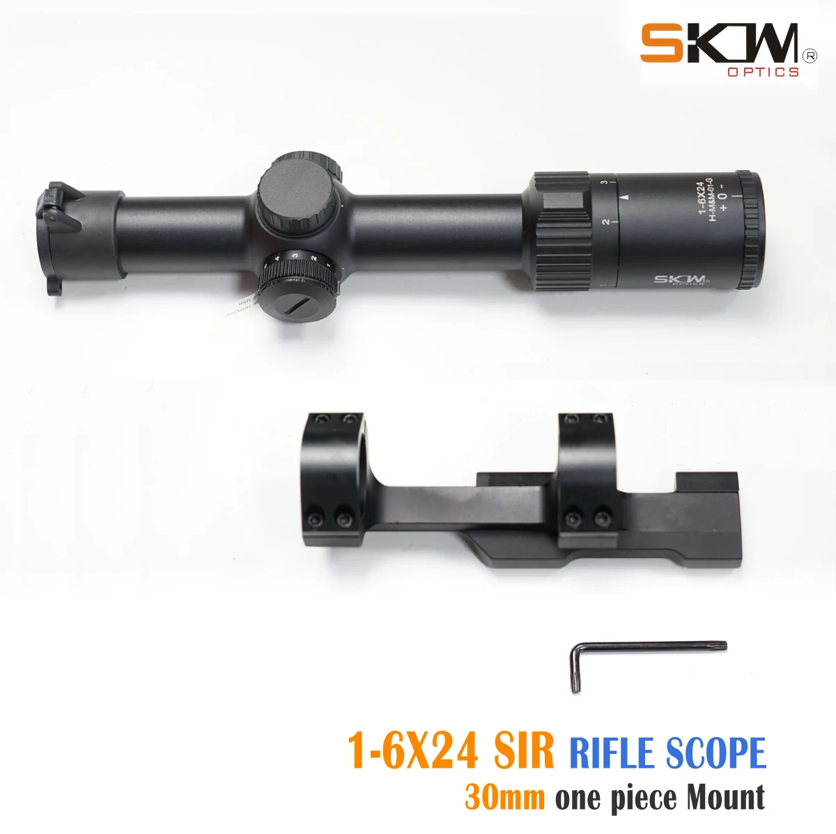 Охотничьи прицелы SKWoptics 1 6x24 тактические противоударные MIL reticle 30 мм кольца