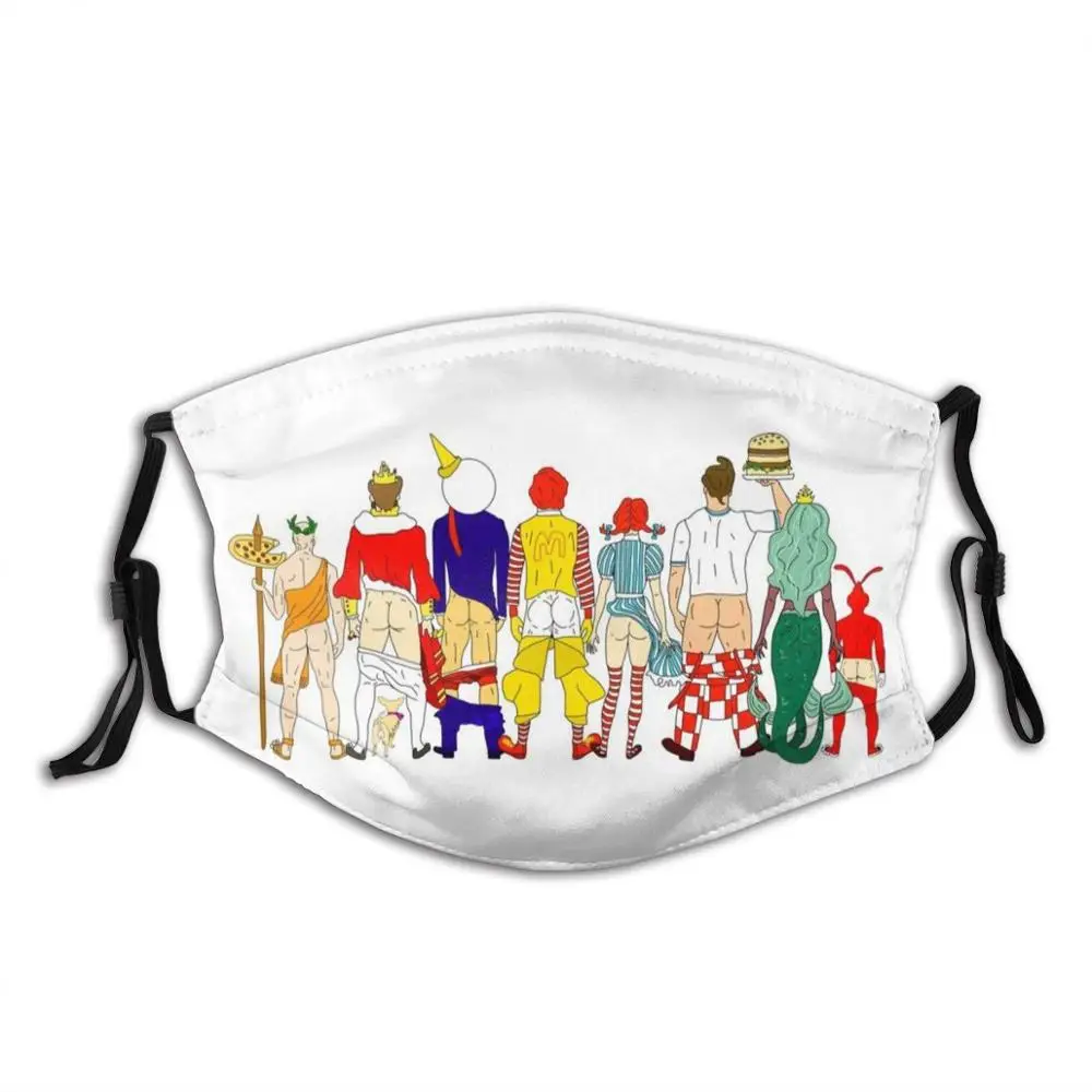 Fast Food Butts Mascots Fashion Masks Mermaid Hamburger Pizza Clown King Royal Dog Humor Super Superhero | Аксессуары для одежды