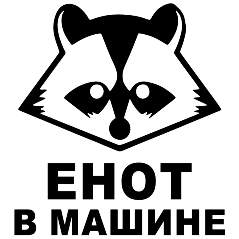 Творчество енота в машине Смешные автомобильные наклейки виниловые виде