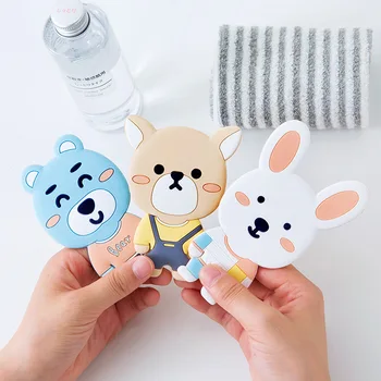 

6 pc/lot Cute dog bear rabbit animal cosmetic mirror / sweet girl women makeup pocket mirrors / portable mirror/nice gift