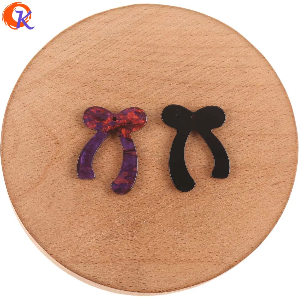 Cordial Design 22x30MM 100Pcs Jewelry Accessories/Charms/Bowknot Shape/Marble Effect/Hand Made/DIY Making/Earring Findings