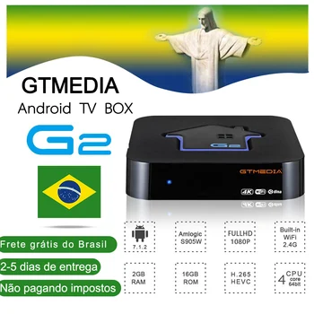 

[Brazil] GTMEDIA G2 TV Box support IPTV 4K HDR Android 7.1 Ultra HD 2/16G WIFI Google Cast Netflix IPTV Set top Box Media Player