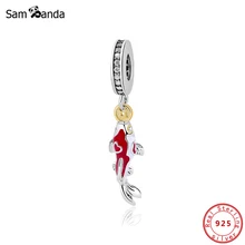 Очаровательный браслет Pandora из стерлингового серебра 925,, удача Карпу, Золотые бусы, ожерелье, ювелирные изделия