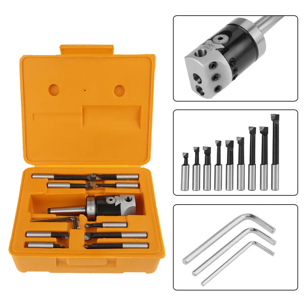 

14pcs/Set F1-12 Boring Tool F1-MT2 Bar Head MT2 M10x1.5 Whether Coated HSS Tools