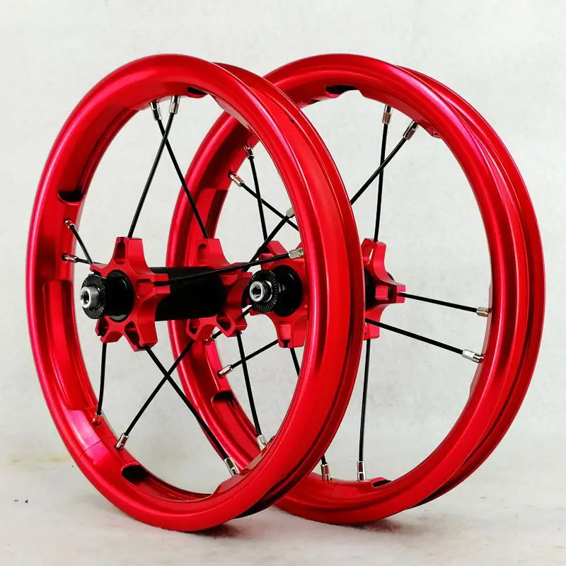 Pasak детский балансный велосипед раздвижная велосипедная пара колес 12 дюймов прямой подшипник колеса BMX 85 мм 95 мм - Цвет: red