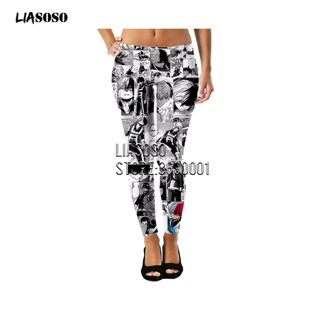 Liasoso 3d Print Women Girl Ladies Todoroki Shouto Bakugo Katsuki Faces Legging Anime Leggings Sexy Ankle Gothic Pants X2779 Leggings Aliexpress
