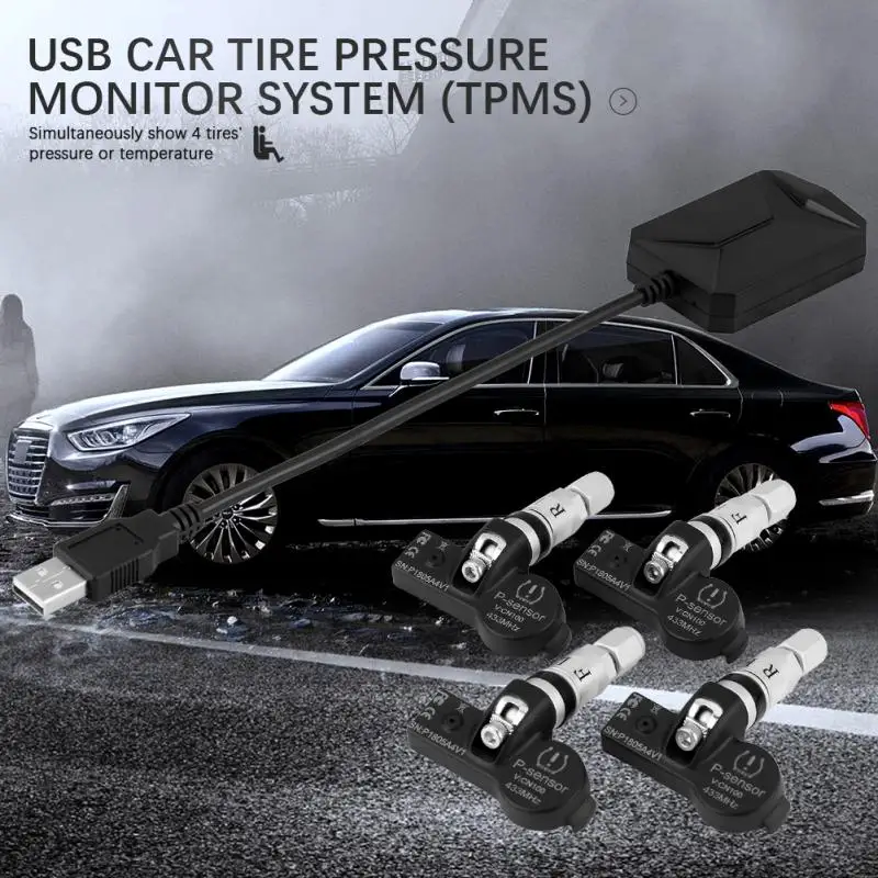Автомобильный монитор давления в шинах, USB монитор давления в шинах, система TPMS, внутренние датчики для Android, автомобильный навигационный дисплей, автомобильный TPMS, Новинка