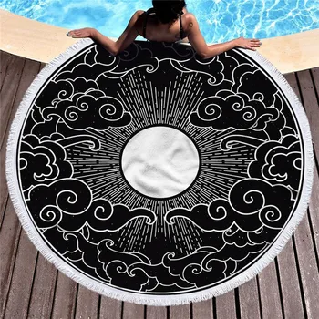 

Round Beach Towel Shawl Home Tapestry for Wall Hanging Decoration Religious Bath Towel for Women Carpet Strandlaken Yoga Mat