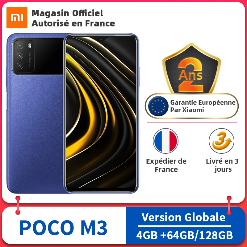 -10€ Código: SAVINGSES10 ,POCO M3 versión Global 4GB 64GB / 128GB teléfono móvil Snapdragon 662 Octa Core 48MP Triple Cámara 6,53 FHD + DotDisplay 6000mAh