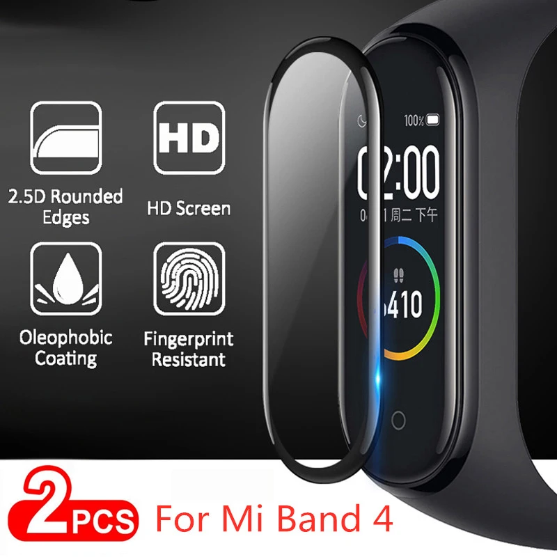 2 шт. Защитная пленка для Mi Band 4 Смарт-часы Взрывозащищенная стеклянная мягкая miband