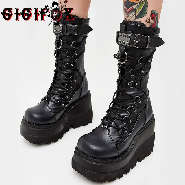 Cute Punk High Wedges Heels Platform Boots 3