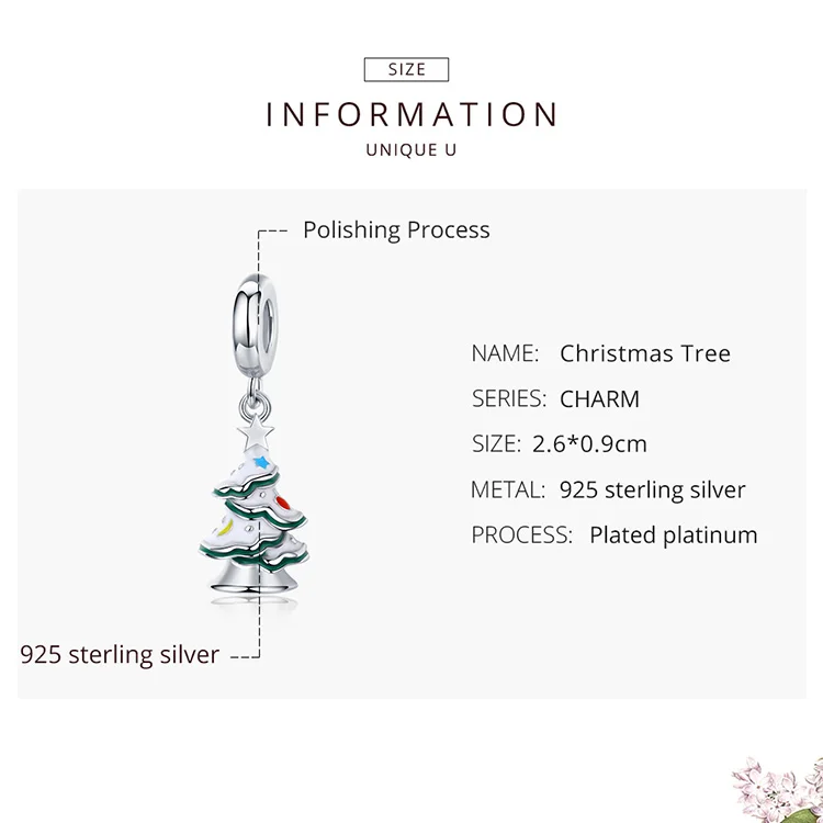 Christmas 925 Sterling Silver Cute Charms