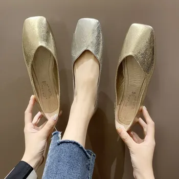 

Women Flats Bling Sequins Summer Style Casual Solid Pointed Toe Slip-On Flat Shoes Soft Comfortable Women Shoes Plus Size 35-40