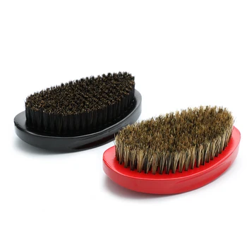 

Black and Red Curved Handle Beard Brush Bristle Shaving Brush Men Comb Modeling Comb Oil Head Hairdressing Comb G0224