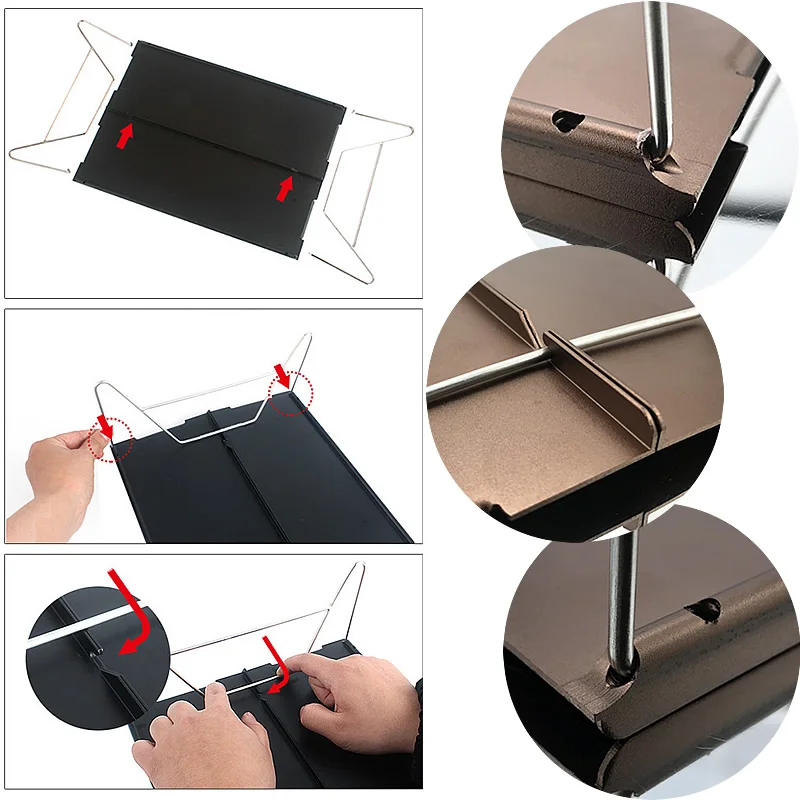 Мебель для кемпинга складной стол с алюминиевой пластиной легкий барбекю и