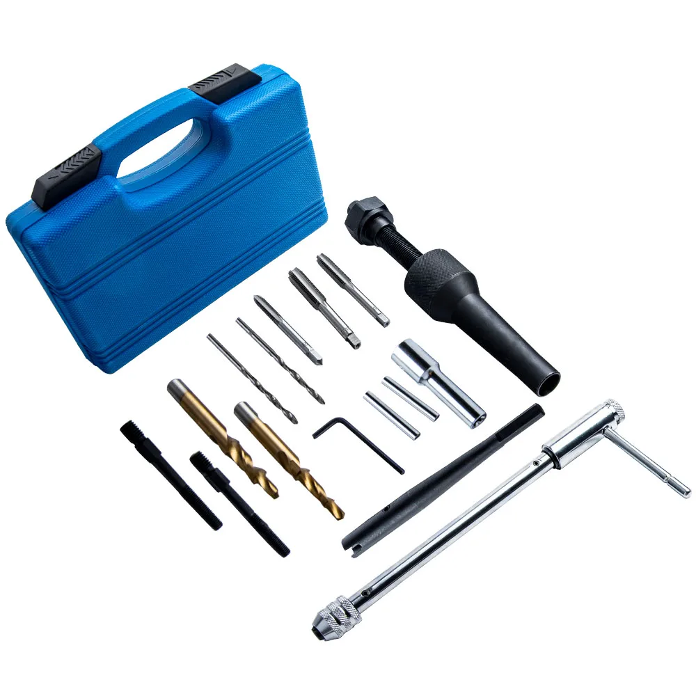 Broken Damaged Glow Plug Removal Remover Drill & Wrench Car Garage Tool Set 