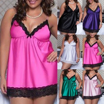 

Ladies Fashion Plus Size Sleepwear New night dress 2020 Ladies Sleepwear Sexy Lace Seduction Lingerie