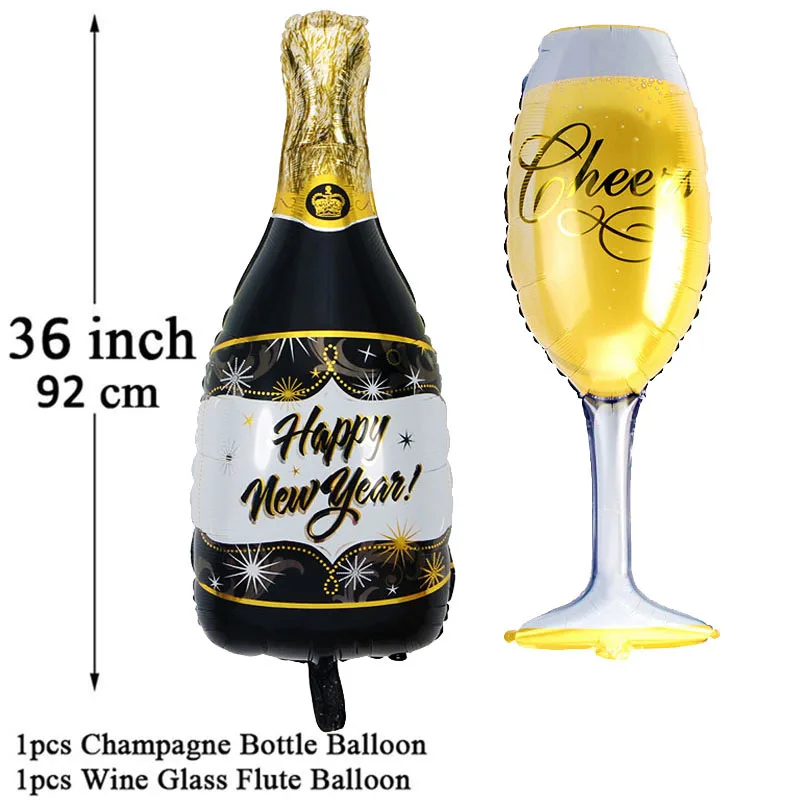 Champagne Wine glass Большие воздушные шары из фольги цвета шампанского с Рождеством, вечерние украшения для дома, украшения для дерева - Цвет: Champagne Wine glass