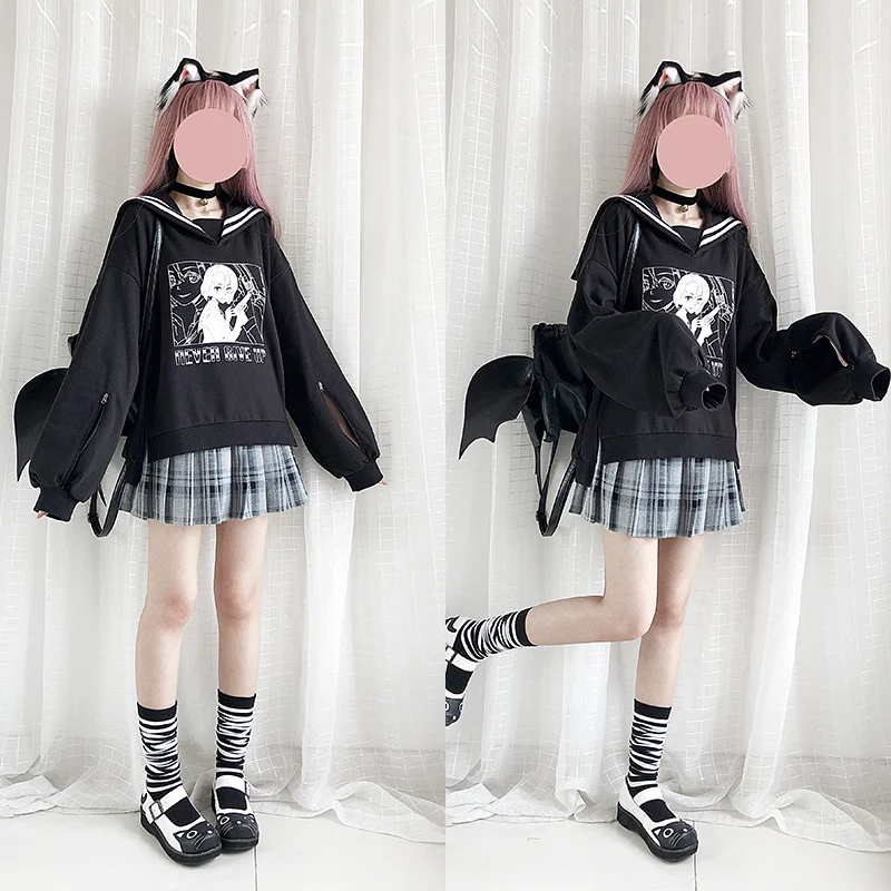 oversized hoodie and skirt