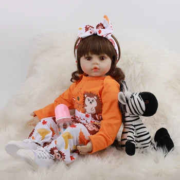 

60CM 24Inch Realistic Reborn Baby Dolls Cloth Body Silicone Limbs Girls Doll Toddler Toys For Kids Children Birthday Xmas Gift