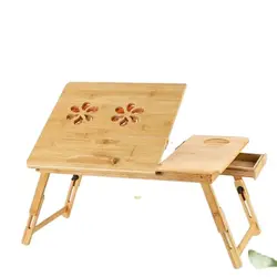 Bureau et lit pliable en bambou pour ordinateur portable, petite table simple pour dortoir 
