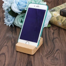 Przenośny stojak na telefon komórkowy stojak na drewno do smartfona iPhone iPad Mini R2JB tanie tanio CN (pochodzenie) R2JB4N80126 Natural Wood