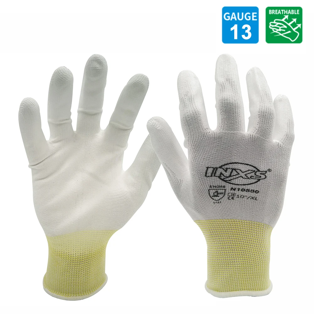 SAFETY-INXS EN388 Polyester PU Coated Breathable and Quick-drying Safety Work Gloves Mechanic 13 Gauge Working | Безопасность и