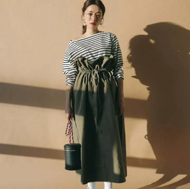 2020 новая модель чистый хлопок зеленые широкие длинные юбки с оборками высокая