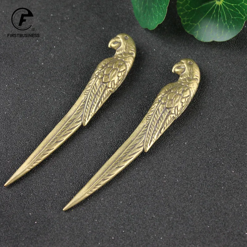 Antique Bronze Hummingbird Bird Statue Ornaments Classical Vintage Brass Tea Needle Breaking Prying Tea Brick Professional Tool