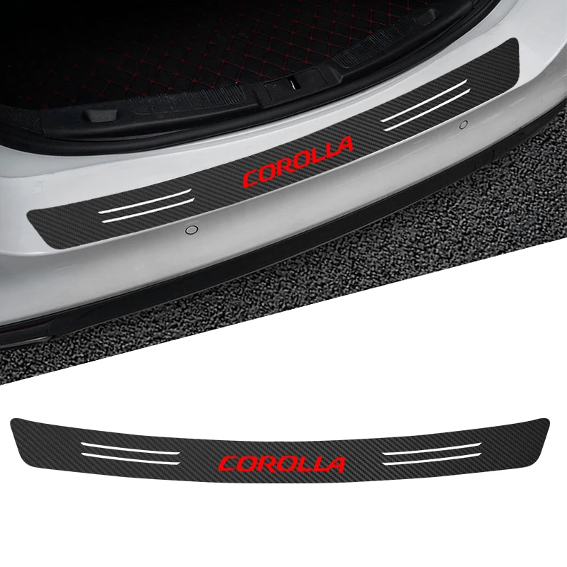 Car Styling Trunk Rear Bumper Anti-Kicked Scratch Protection 3D carbon fiber Sticker For Toyota COROLLA Accessories | Автомобили и