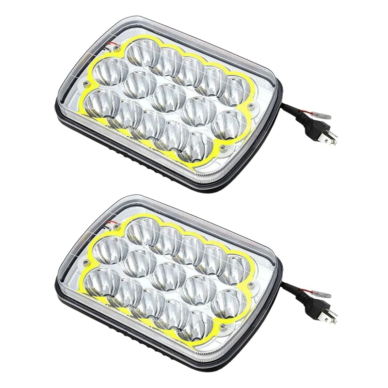 2X Dot 7X6Inch 5X7Inch 360W светодиодные фары Halo Ring Drl для Chevrolet Jeep Cherokee Xj | Автомобили и
