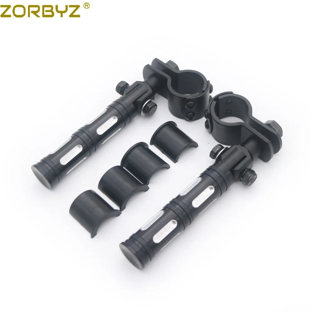 ZORBYZ мотоцикл черный 1 1/" 32 мм шоссе бар Защита двигателя подножки Крепление зажим подножки для Harley