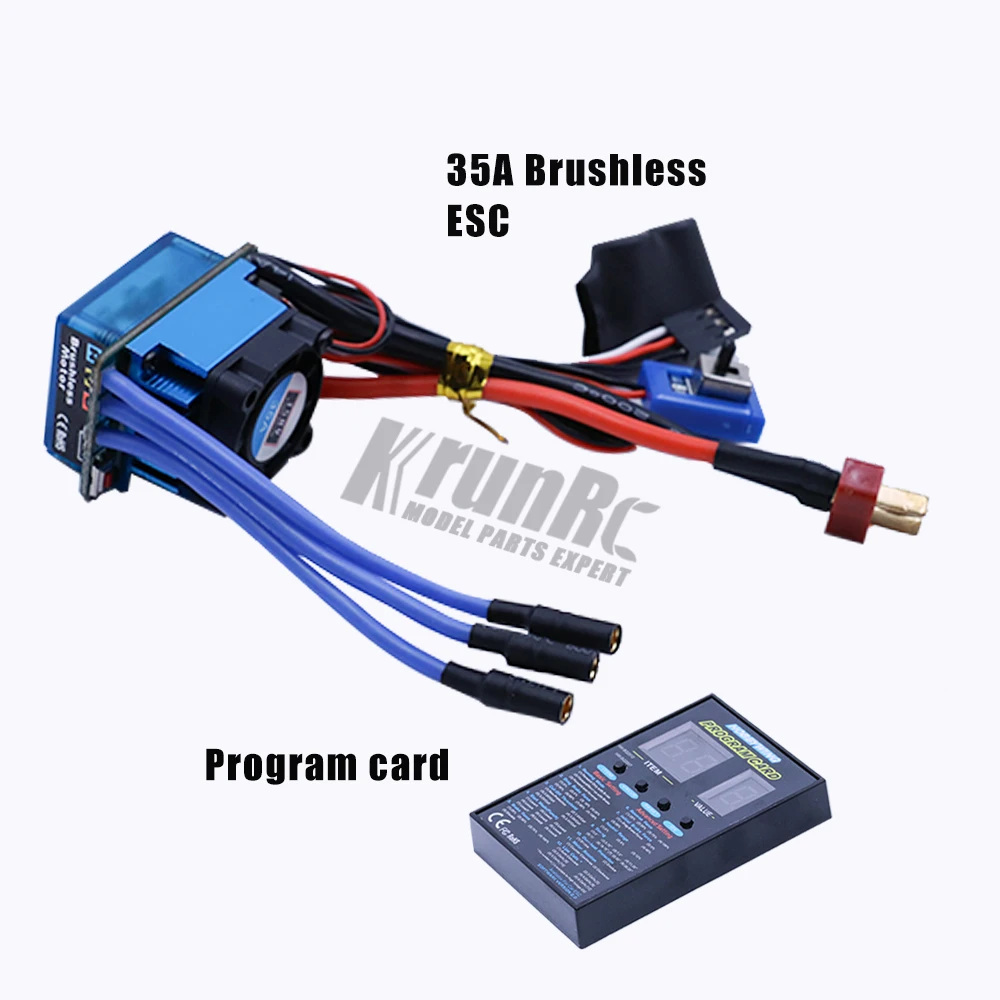 35A/60A/120A сенсорный бесщеточный ESC Регулятор скорости T разъем для 1/8 1/10 1/12 RC автомобиль гусеничный - Цвет: 35A ESC with card