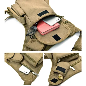 

DIHOPE Men Drop Leg Bag Canvas Waist Pack Belt Hip Bum Military Travel Multipurpose Messenger Shoulder Bags Cycling Tactical Bag