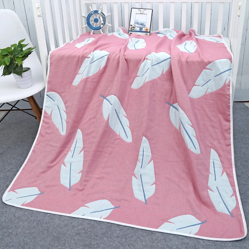 Newborn Summer 90X100cm Baby 100% Cotton Blankets 6 Layers Quilt Muslin Wrap Swaddle Stroller Baby Blankets Infant Bath Towel
