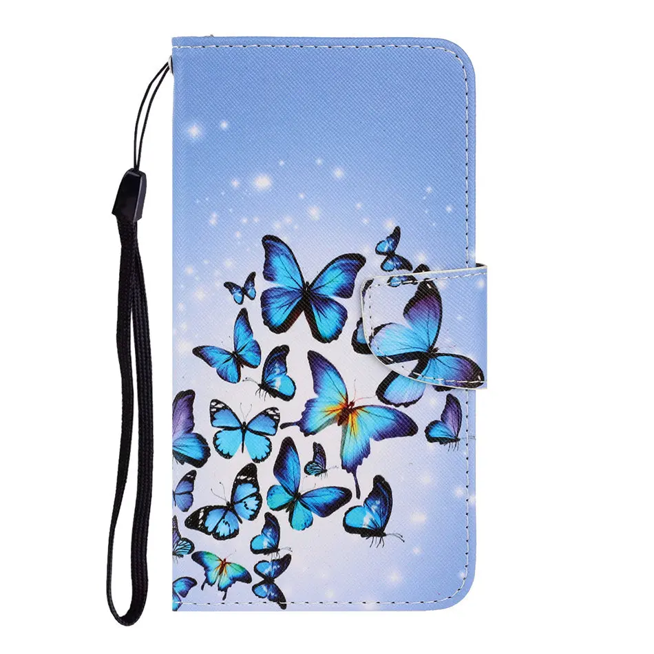 Fundas кожаный чехол для телефона для Apple iPhone 11 Pro XR X XS Max 8 7 6 6S Plus Бумажник Флип Coque сумка Capa D09F - Цвет: Multiple Butterflies