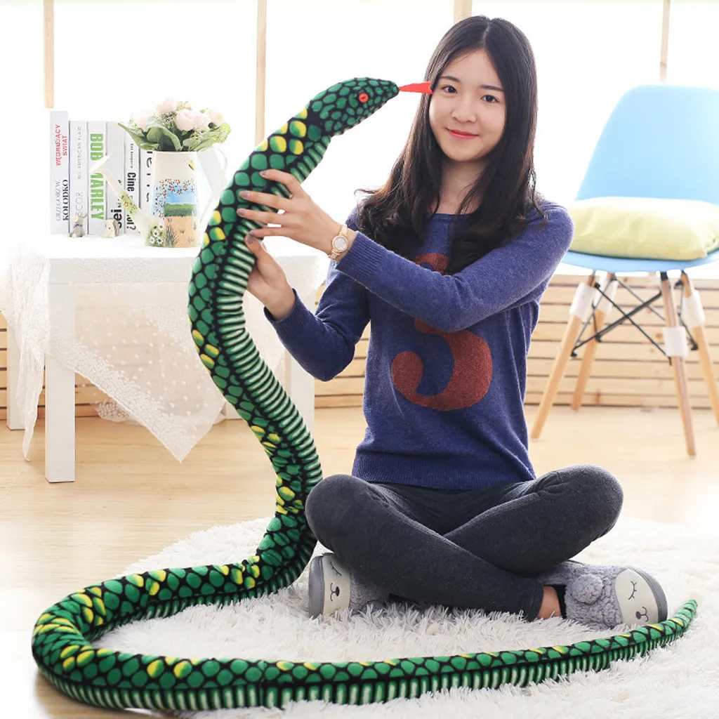 Prank Toys Giant Boa Constrictor Stuffed Animal Soft Snake Plush Toy realistic simulation creative home decorations #D