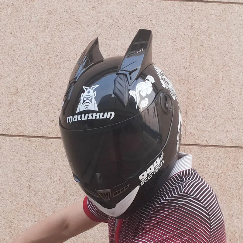 

MALUSHEN Motorcycle Helmet motorcross equipment protect Cat Helmet Personality Full Face Motor Helmet