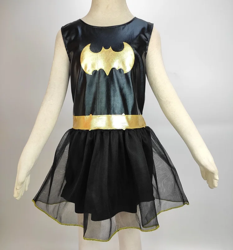 BAT Girls Costume for Kids TuTu Dress Halloween Costume (3-9Years) 4pcs/1set Party Dress Excellent Sewing Cosplay Costume Kids Girls Dress Halloween Dress Outfit