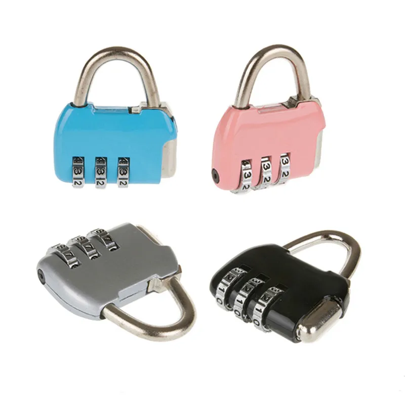 3 Digit Dial Combination Code Number Padlock Cute Mini Lock Luggage Zipper Bag Backpack Handbag Suitcase Drawer Cabinet Locks |