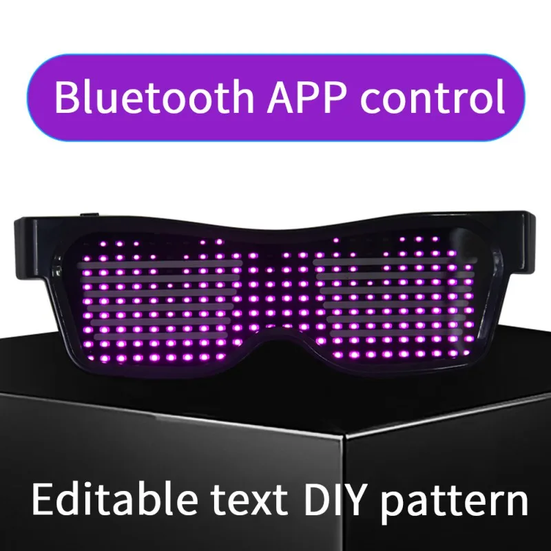

Magic Bluetooth Led USB Charge DJ Party Halloween Glasses Party Glasses APP Control Shield Luminous Glasses