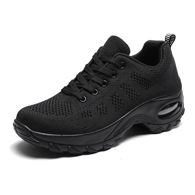 Женская обувь для бега; цвет белый, черный; кроссовки на платформе; нескользящие Прочные Женские кроссовки для бега, ходьбы, фитнеса; удобная спортивная обувь