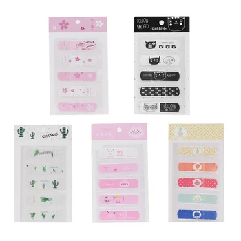 

5pcs/Bag Kawaii Breathable Cute Waterproof Band Aids Kids Cartoon Emergency Adhesive Bandages Outdoor Portable Decor For Kids