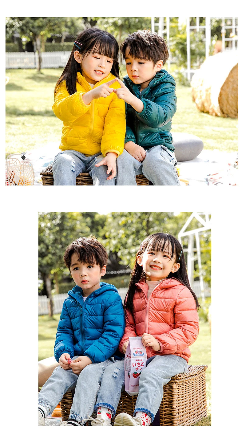 2020 Down Jackets For Girls Winter Coat Candy Color Warm Kids Down Hooded Coats For Boys 2-9 Years Outerwear Children Clothes best fall jackets