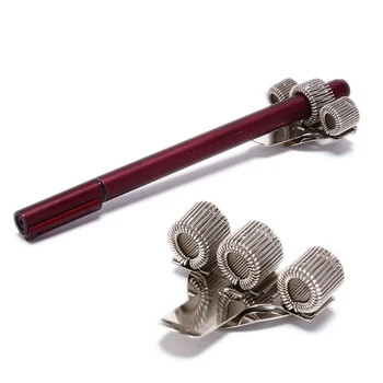 

1pc Nurse Uniform Pen Holders Triple Hole Metal Pen Holder With Pocket Clip Doctors Desk Storage