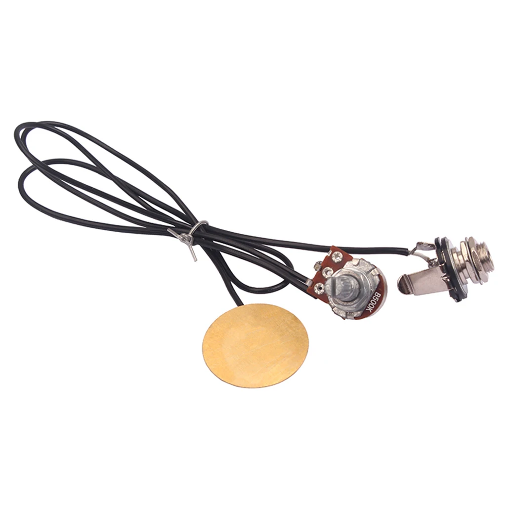 Copper Plastic Piezo Pickup Transducer Wiring Harness Set for Cigar Box Guitar Violin