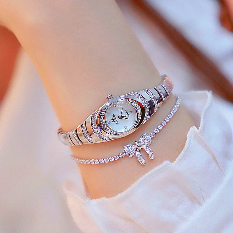 Women Watches Luxury Brand Dress Casual Quartz Small Dial Ladies Wrist Watches Rhinestone Rose Gold Watches for Women 2022